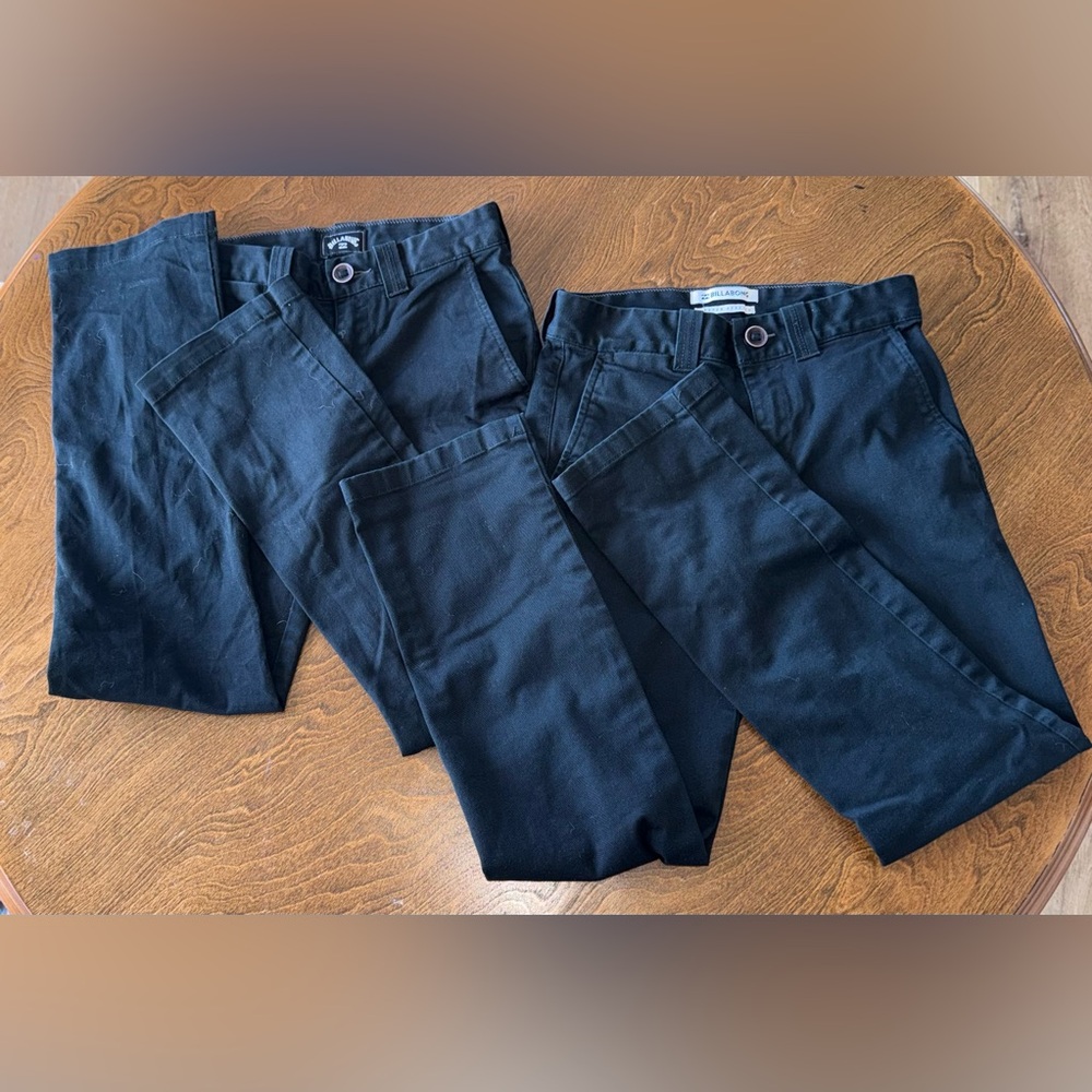 Boys Billabong Black Slacks size 23 and 25 (flawed)